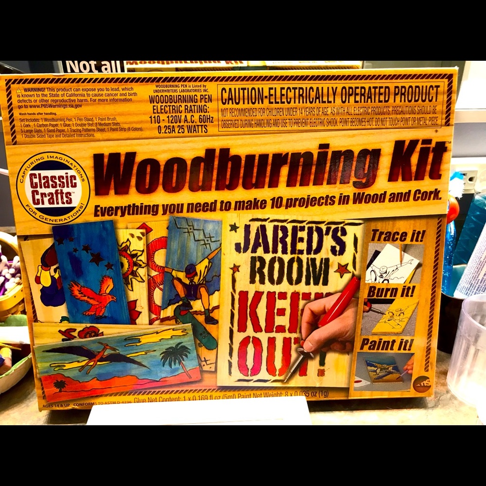 Classic Crafts NIB Woodburning Kit -10 projects